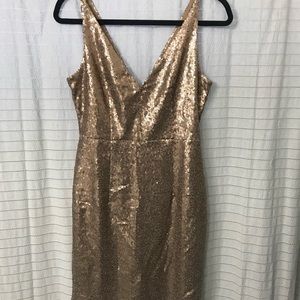 Champagne sequence mini dress